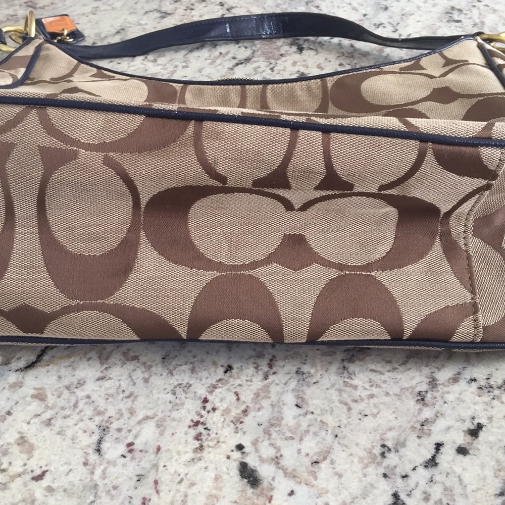 Coach Signature Stripe Hobo Shoulder Bag Crossbody - Picture 8 of 8